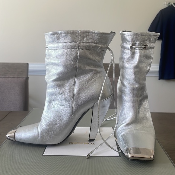 Tom Ford leather silver RARE booties - Picture 3 of 10